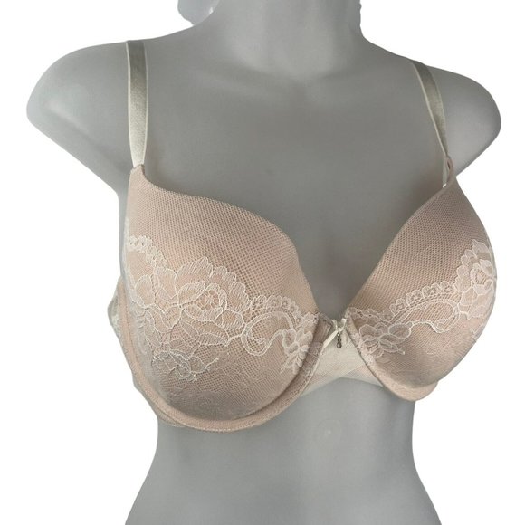 Victoria's Secret Body‎ 36DD Ivory White Lace Overlay Lined Demi Bra 301663-DJ4 - Picture 4 of 13